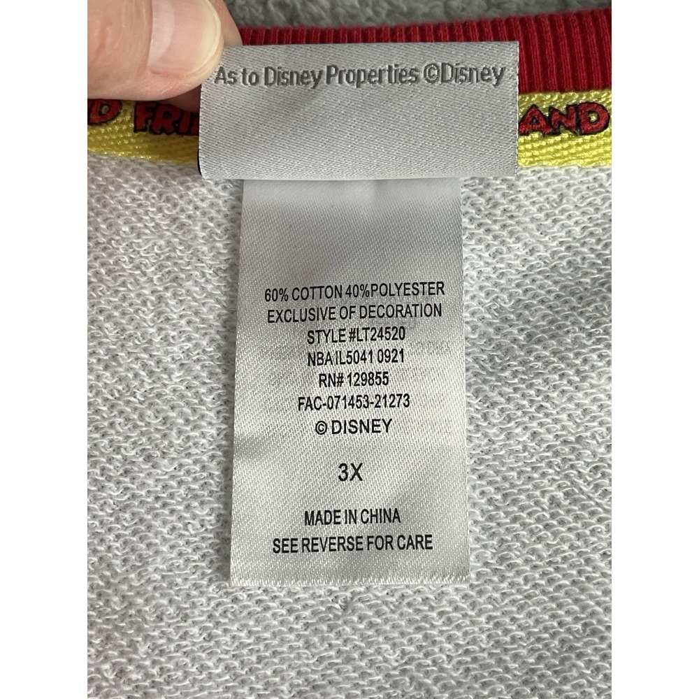 Disney Mickey & Friends Men's Sweatshirt 3X White Walt Disney World Spellout‎ - Picture 8 of 12
